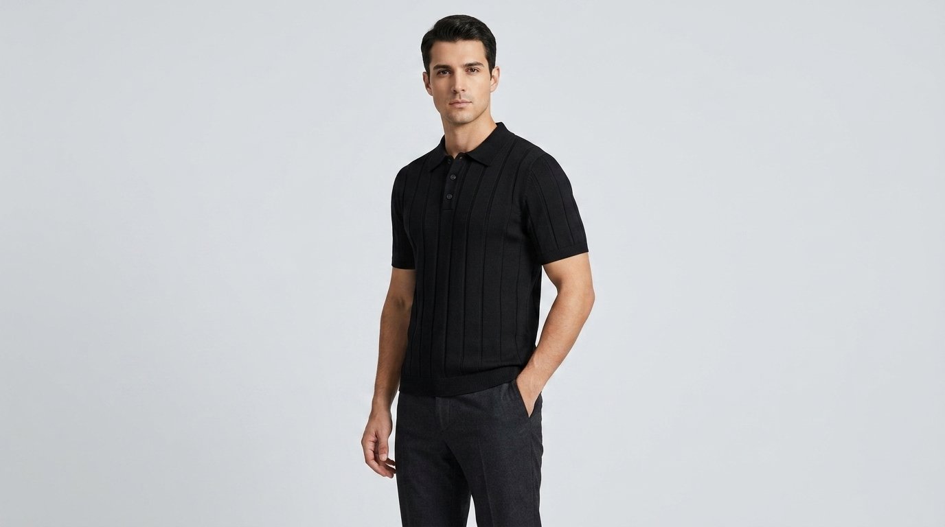 Void Rib Polo worn