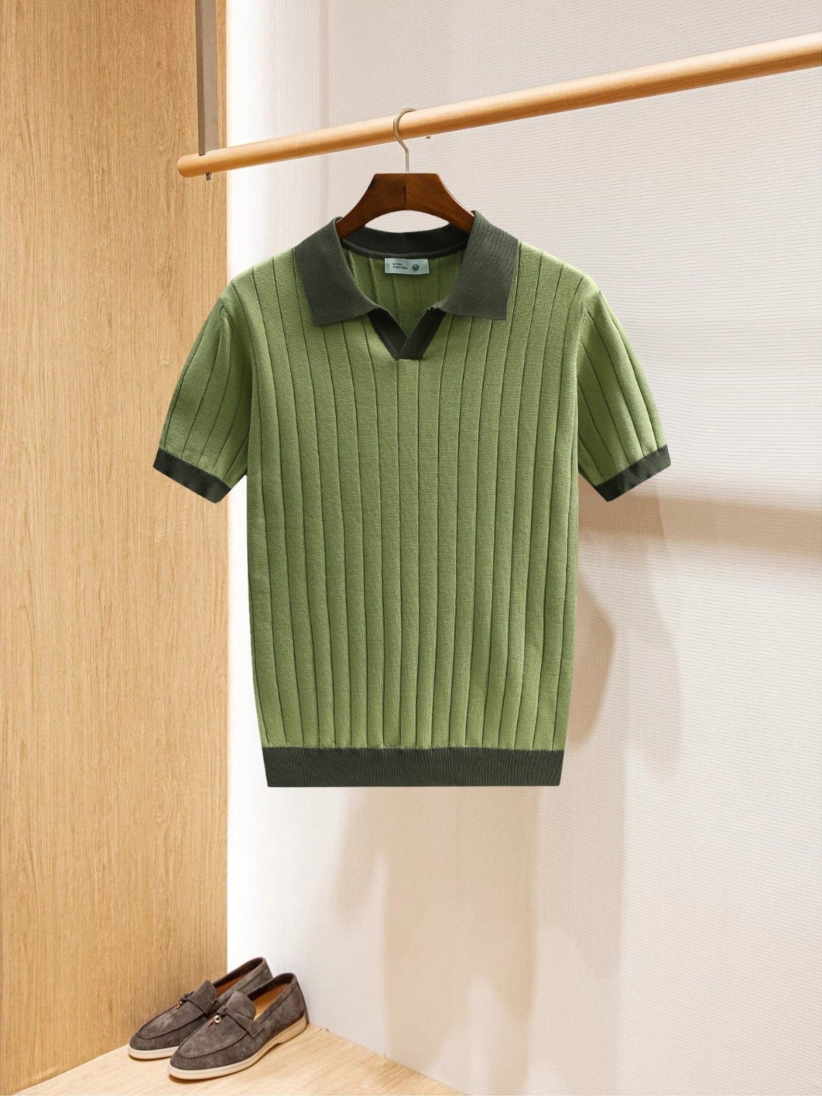 Ribbed Polo Olive